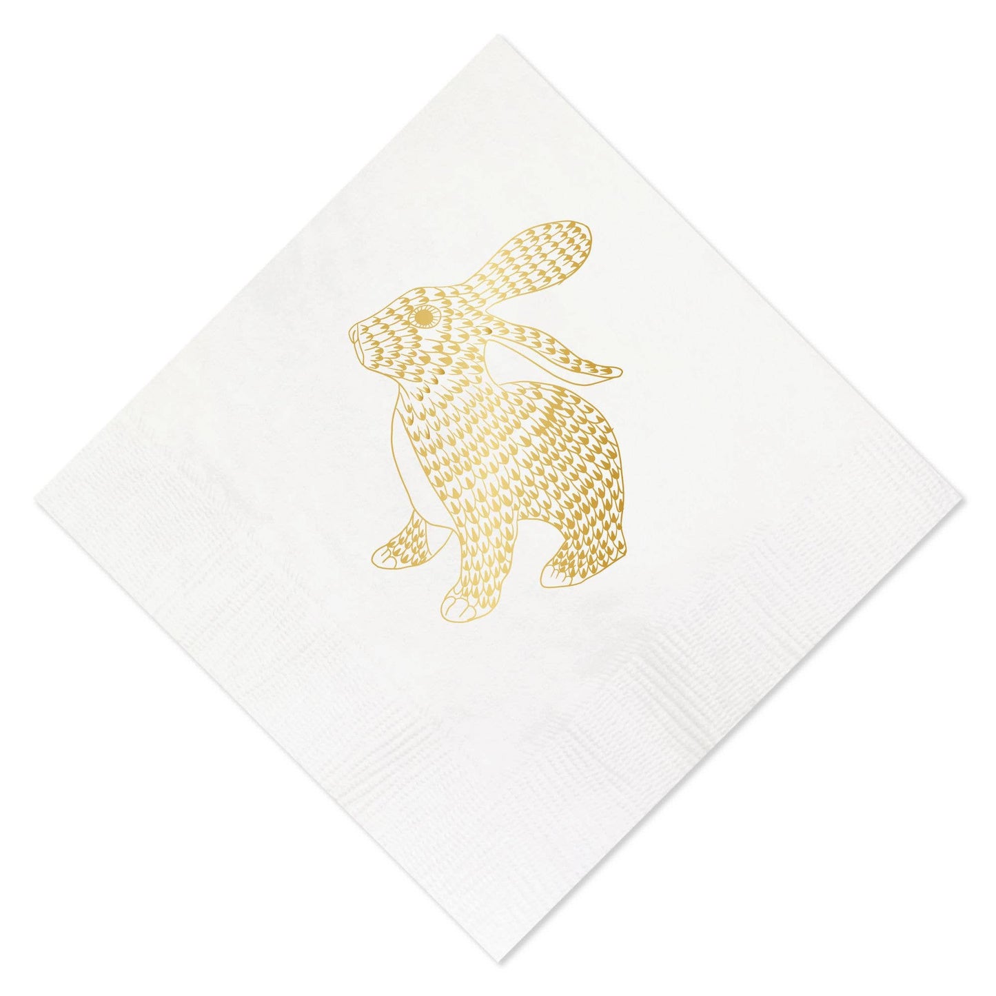 Gold Foil Bunny Napkins - Easter