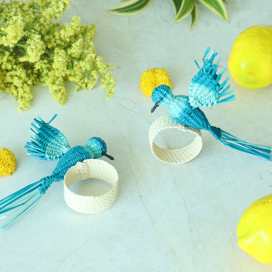 Hummingbird Napkin Ring: Blue