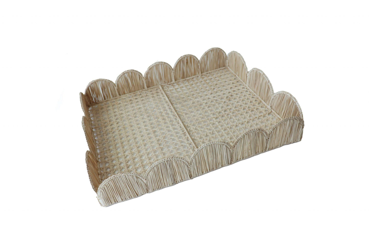 Scallop Rectangular Tray: Natural