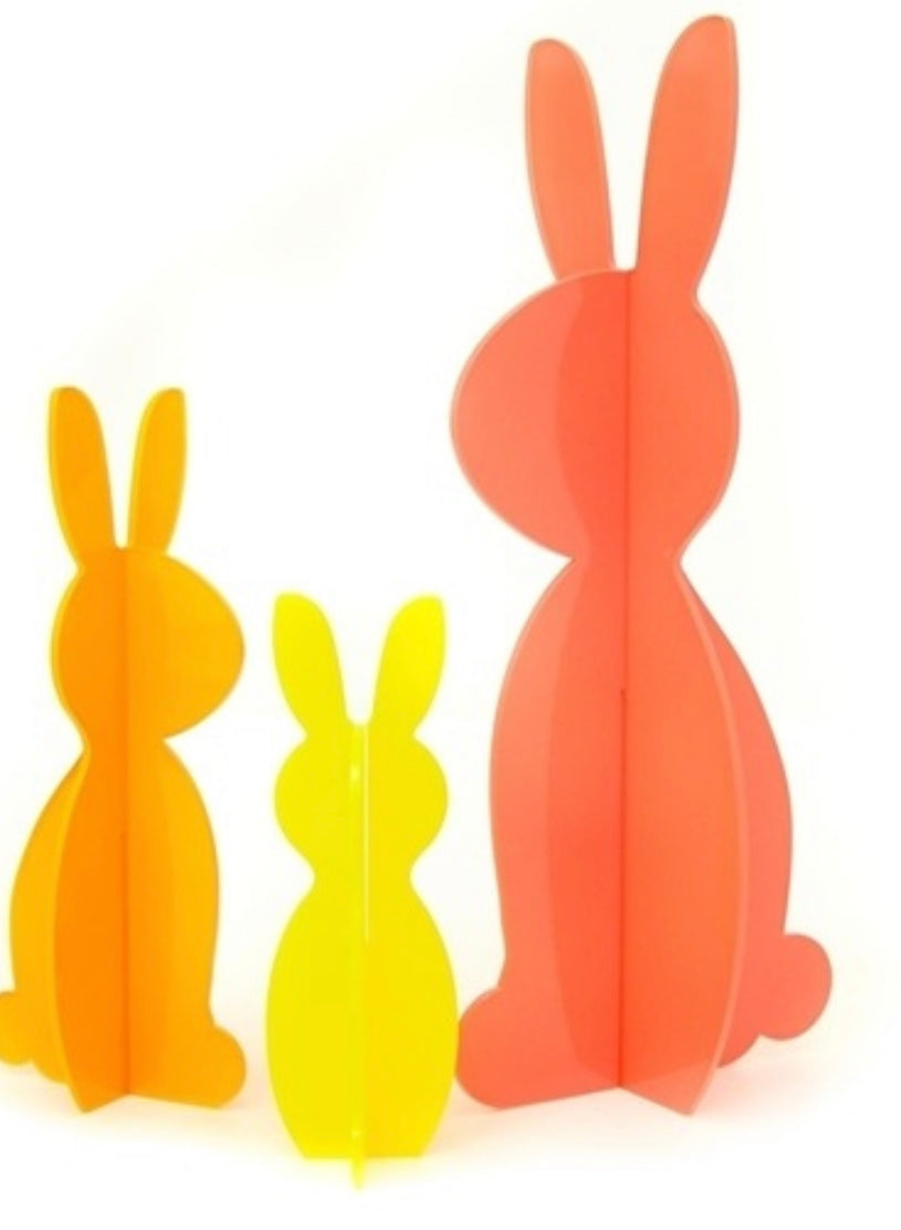 Acrylic Bunnies set of 3 ORANGE
