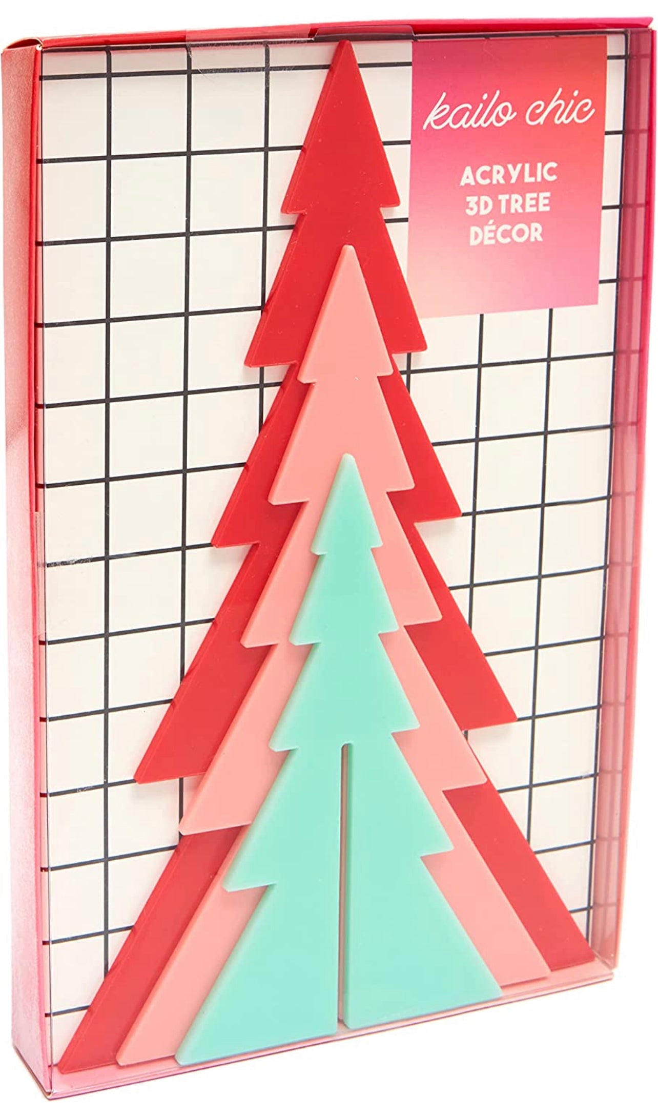 Acrylic Christmas Tree Set-red colorway