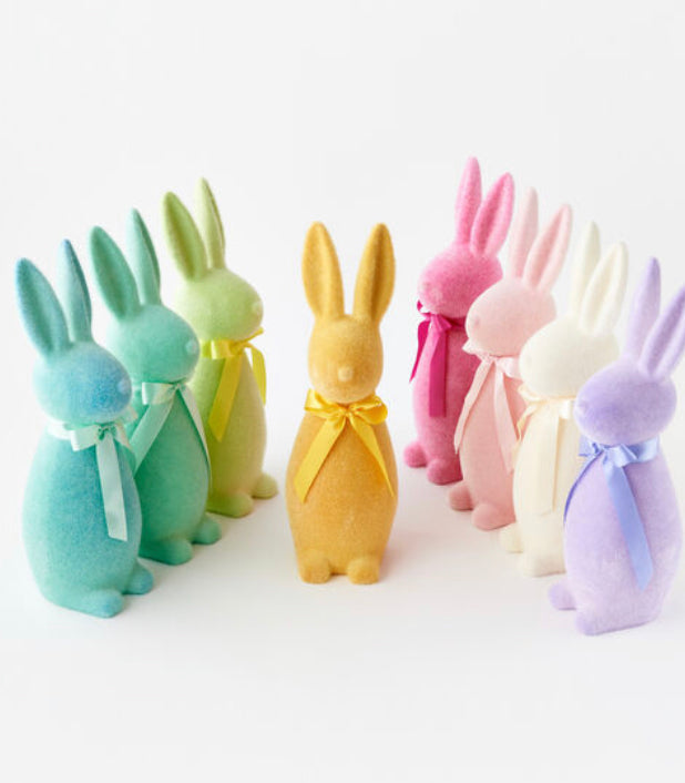 16 inch flocked bunny nose pastel colors