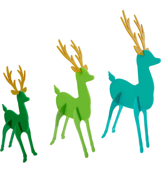 Acrylic set of reindeer Green