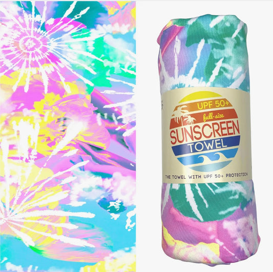 UPF 50 Sunscreen Towel Full Size Tie Dye