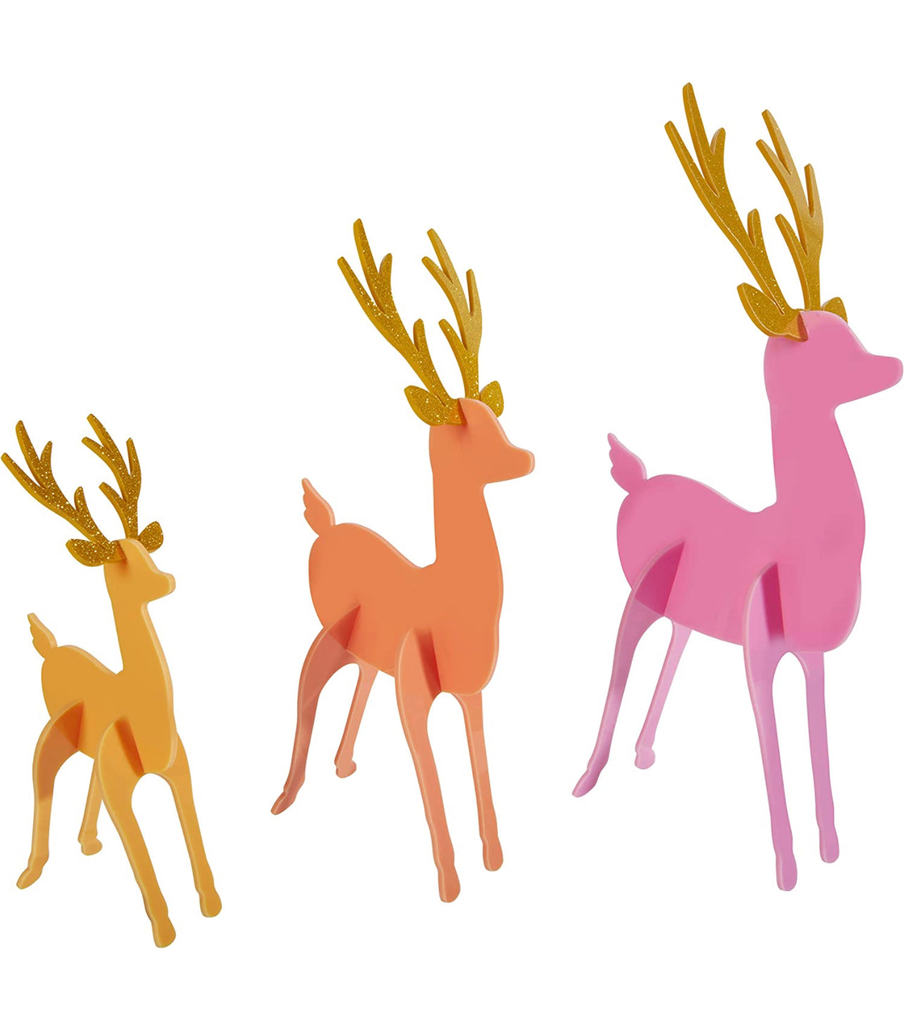 Acrylic reindeer pink/orange