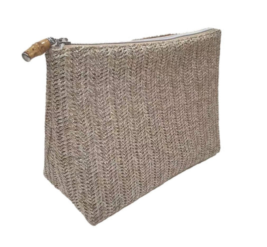 Clutch Straw in Metallic Silver