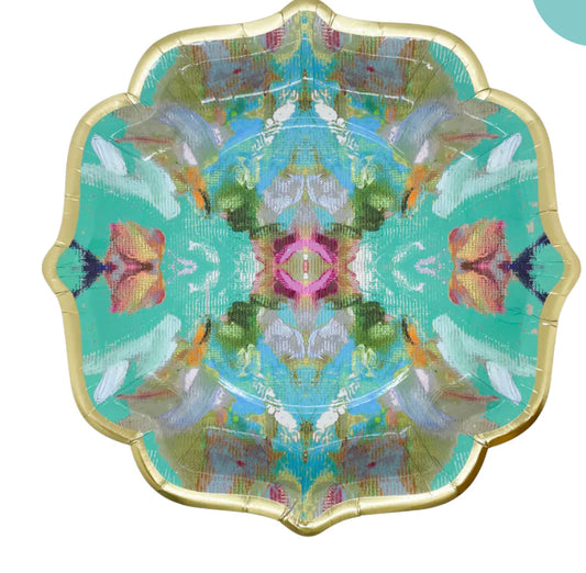 Laura Park Stained Glass Turquoise Cocktail plates