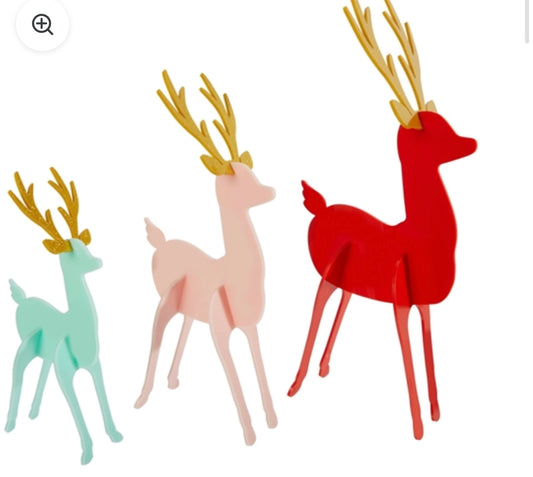 Acrylic Reindeer Color way Red